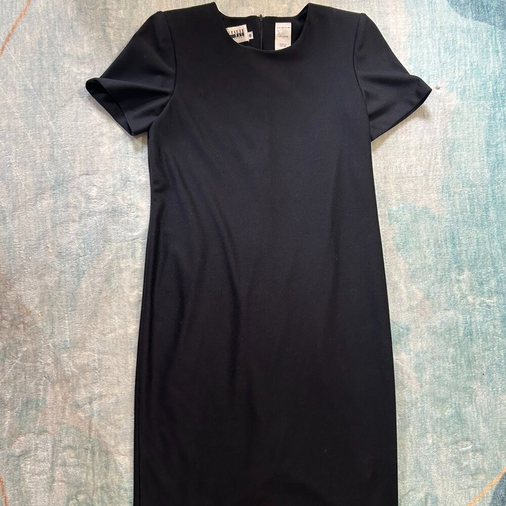 Leslie Fay Dresses Black Sheath Dress | Vintage 80s Union Made in USA | Size 10